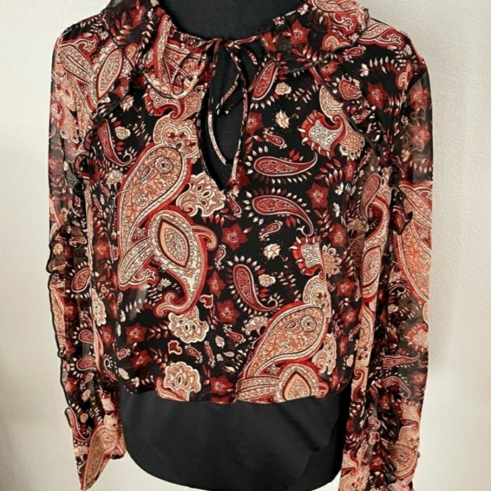 Zara Printed Ruffled Body Suit NWT - Picture 7 of 8